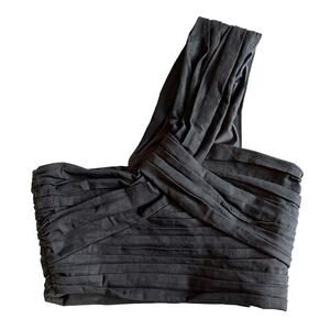 A.L.C. Apollo Top One Shoulder Crop Top Black Size 4 Black